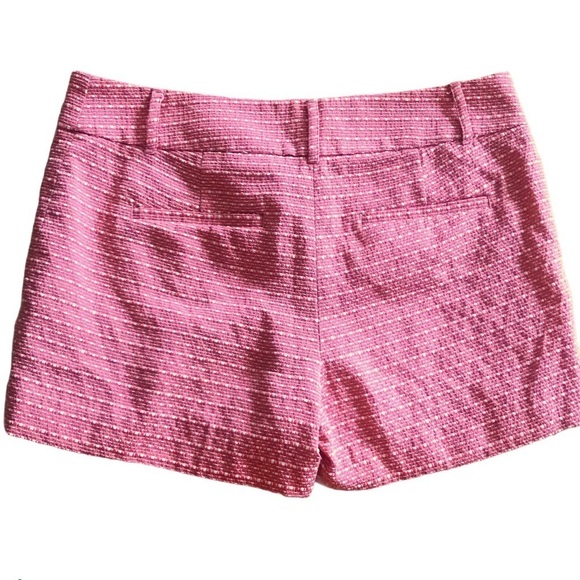 LOFT TWEED TWILL WHITE PINK 4” INSEAM SHORTS SZ 6 - Picture 2 of 5